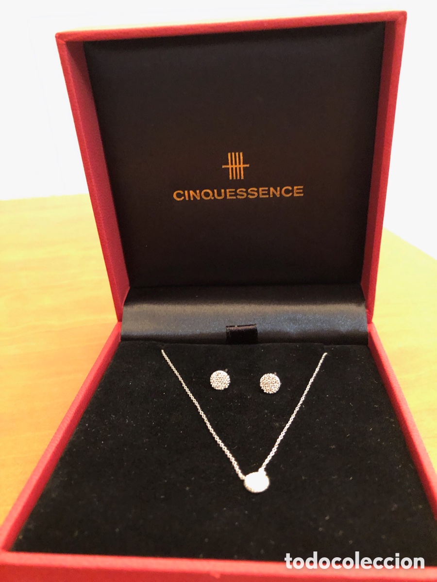 Joyeria: conjunto de gargantilla y pendientes de oro blanco - Foto 1