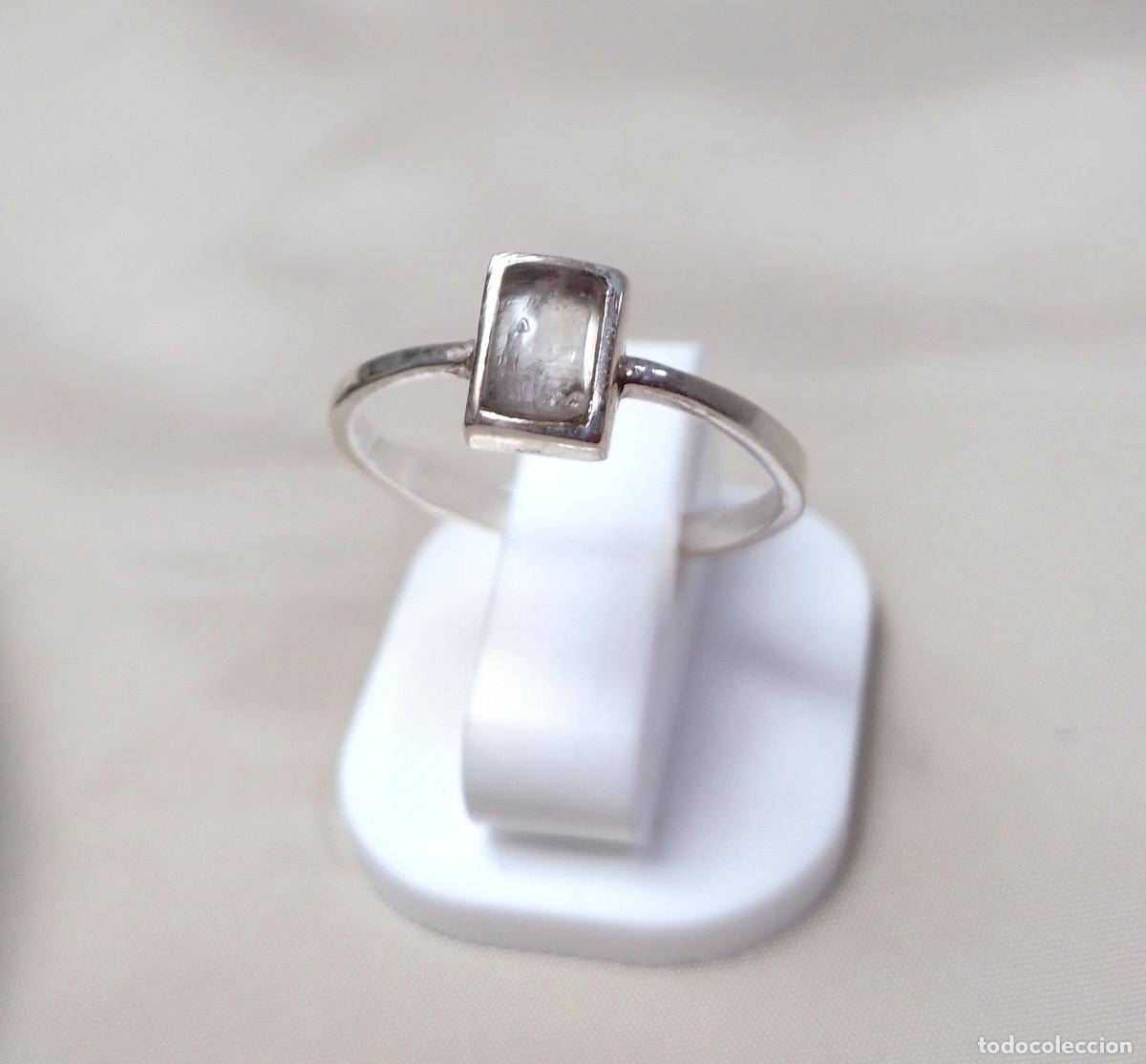Joyeria: Anillo de plata de ley con cuarzo - Talla 18 - Foto 1