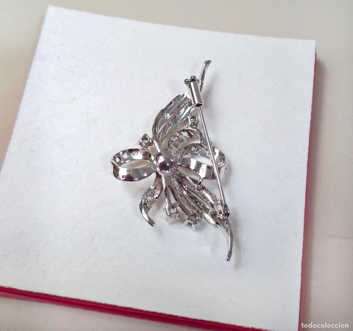 Joyeria: Antiguo broche de plata con perla y circonitas - Foto 5