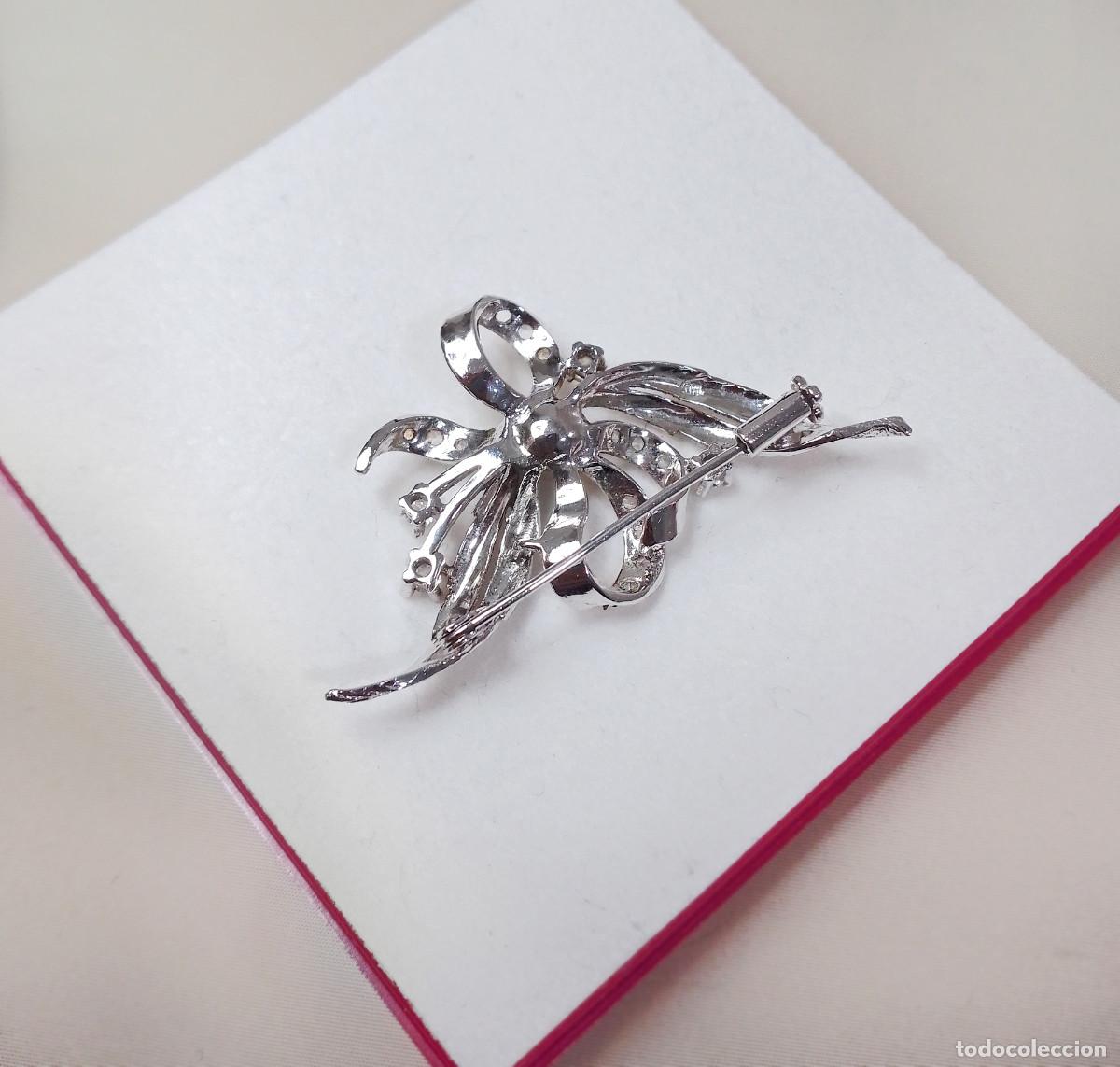 Joyeria: Antiguo broche de plata con perla y circonitas - Foto 7