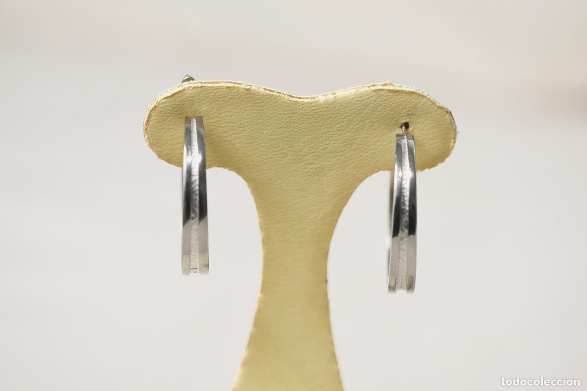 Joyeria: Pendientes - aros de plata de ley en brillo y mate - Medida 3 cm. - Foto 3