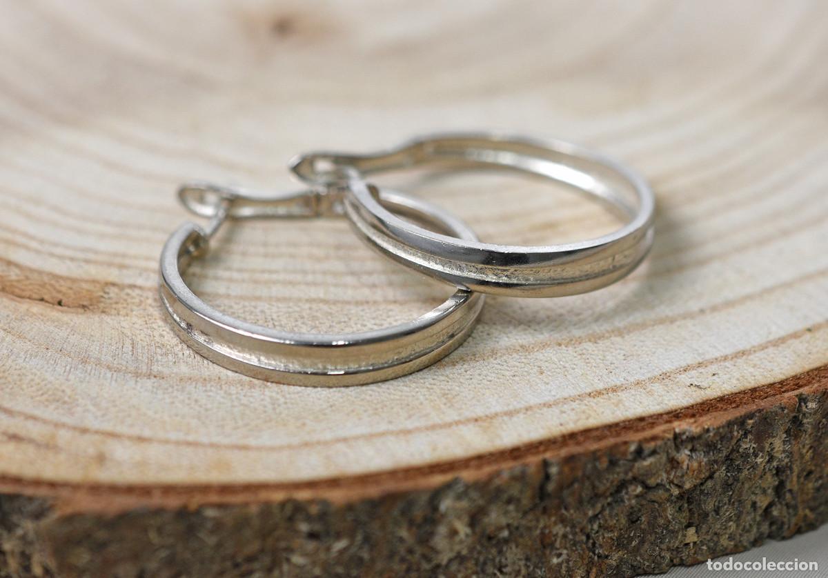 Joyeria: Pendientes - aros de plata de ley en brillo y mate - Medida 3 cm. - Foto 4