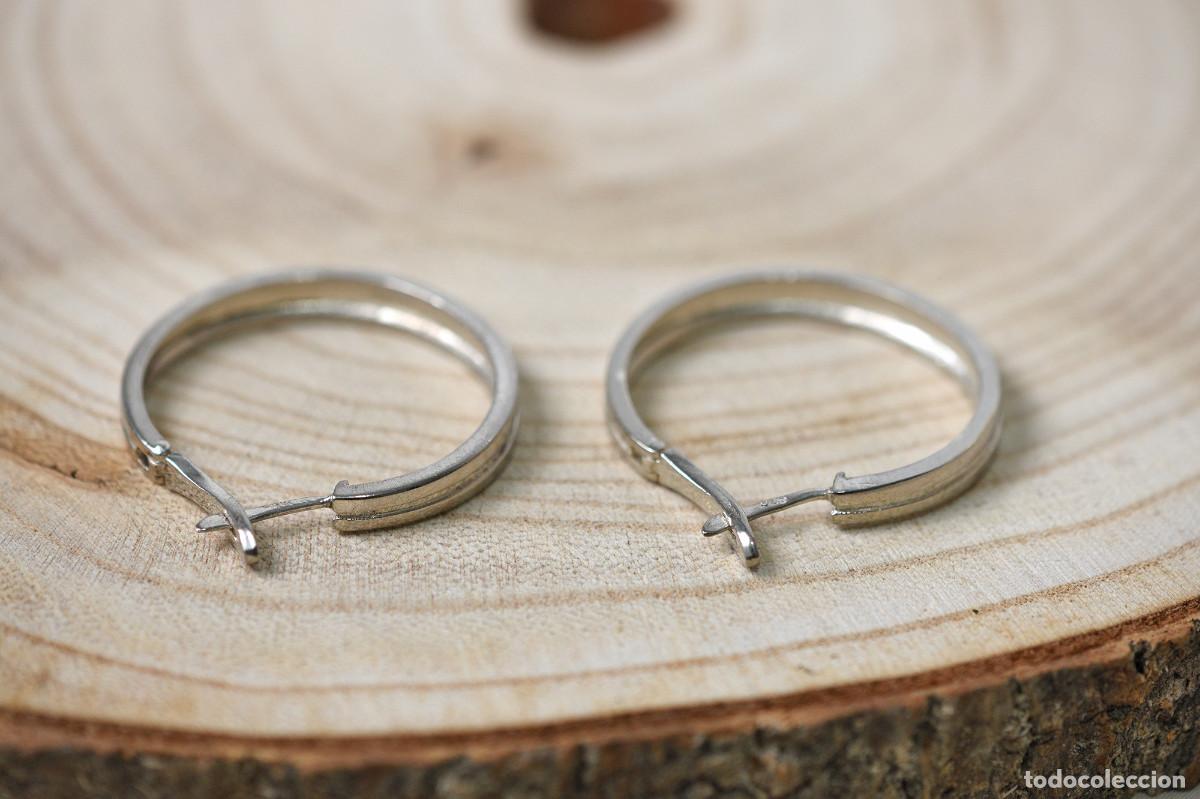 Joyeria: Pendientes - aros de plata de ley en brillo y mate - Medida 3 cm. - Foto 5