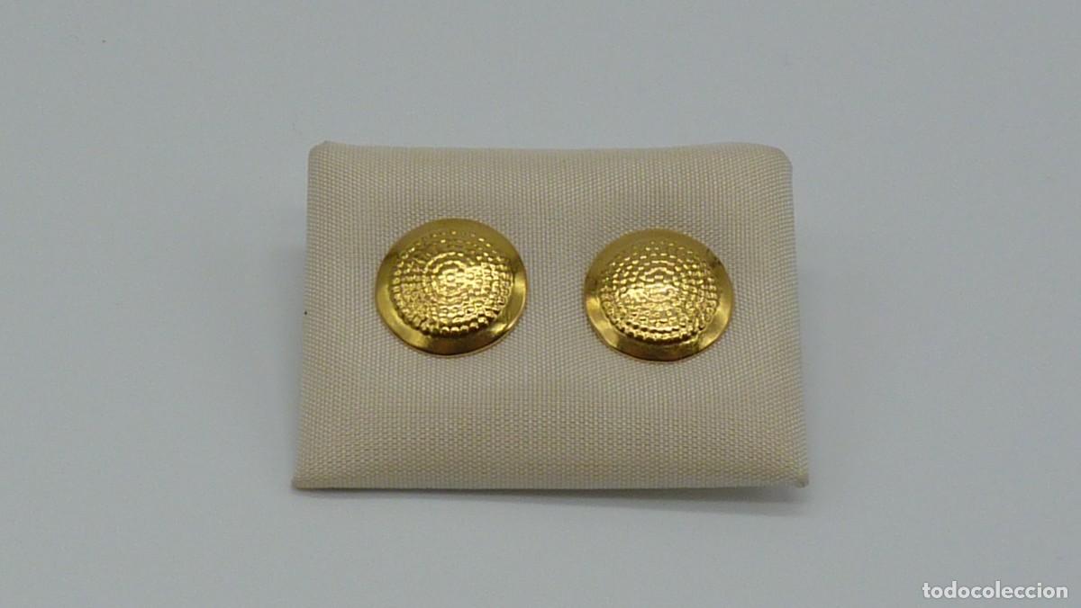 Joyeria: PENDIENTES BOT&Oacute;N MALLORQU&Iacute;N EN ORO DE 18 KTLS Ca.1900. - Foto 1
