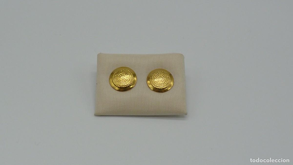 Joyeria: PENDIENTES BOT&Oacute;N MALLORQU&Iacute;N EN ORO DE 18 KTLS Ca.1900. - Foto 2