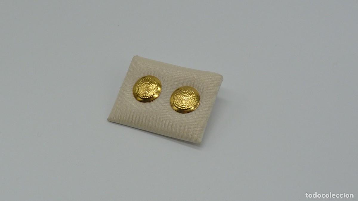 Joyeria: PENDIENTES BOT&Oacute;N MALLORQU&Iacute;N EN ORO DE 18 KTLS Ca.1900. - Foto 4
