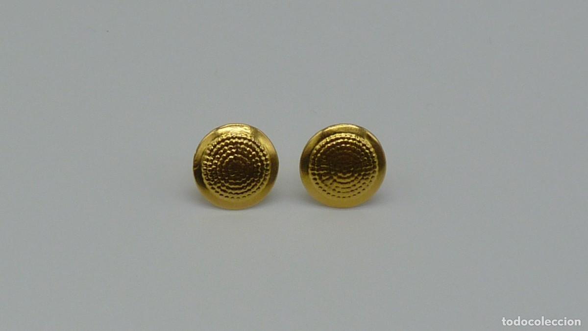Joyeria: PENDIENTES BOT&Oacute;N MALLORQU&Iacute;N EN ORO DE 18 KTLS Ca.1900. - Foto 6