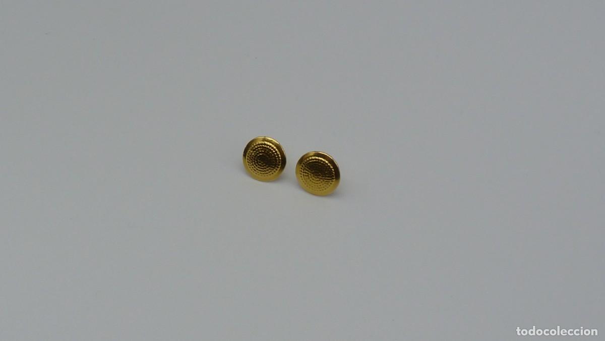 Joyeria: PENDIENTES BOT&Oacute;N MALLORQU&Iacute;N EN ORO DE 18 KTLS Ca.1900. - Foto 8