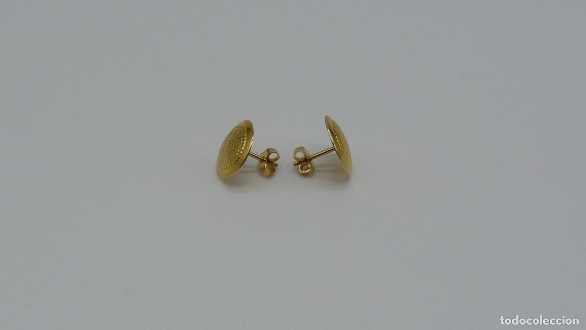 Joyeria: PENDIENTES BOT&Oacute;N MALLORQU&Iacute;N EN ORO DE 18 KTLS Ca.1900. - Foto 11