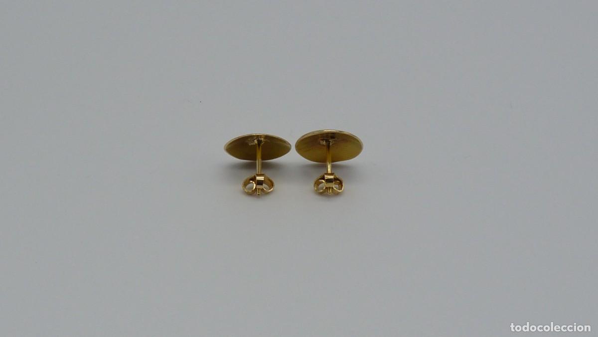 Joyeria: PENDIENTES BOT&Oacute;N MALLORQU&Iacute;N EN ORO DE 18 KTLS Ca.1900. - Foto 12