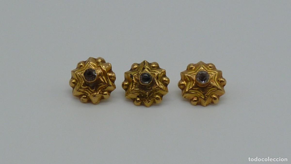 Joyeria: 3 BOTONES MALLORQUINES EN ORO DE 18 KTLS Ca.1900 . - Foto 1