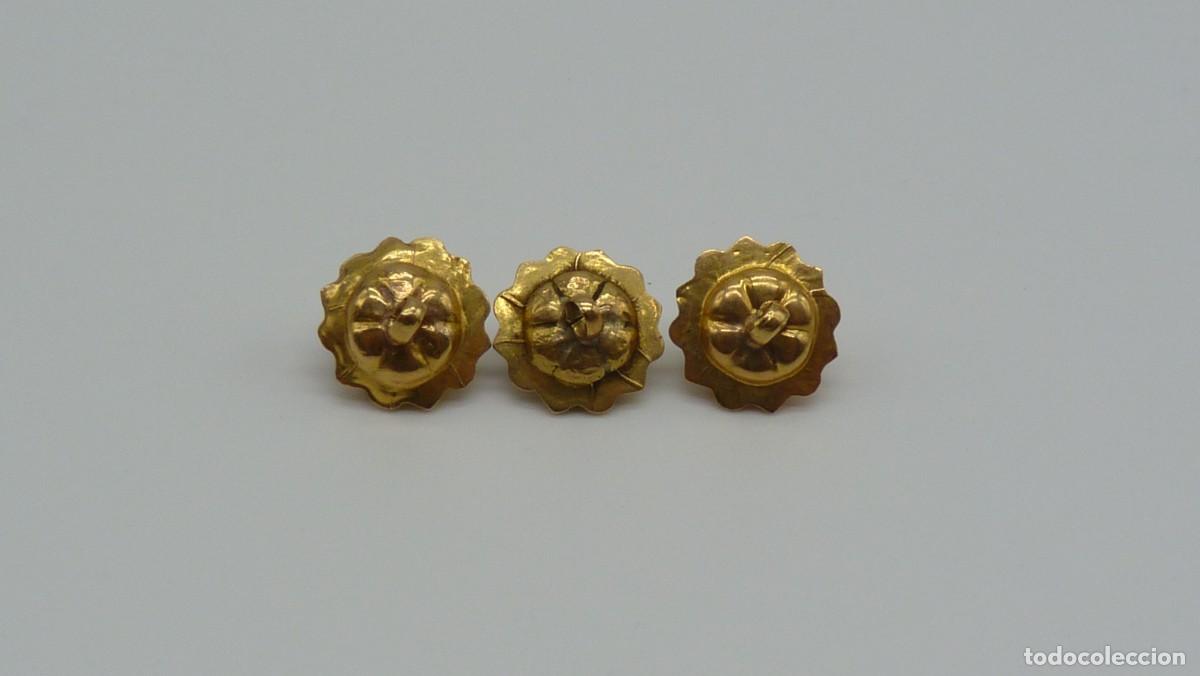 Joyeria: 3 BOTONES MALLORQUINES EN ORO DE 18 KTLS Ca.1900 . - Foto 6