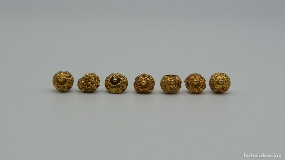 Joyeria: 7 BOTONES MALLORQUINES EN ORO DE 18 KTLS Ca.1900 . - Foto 5