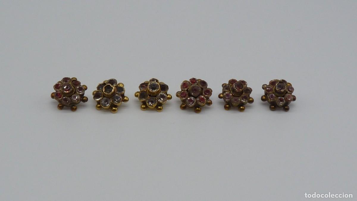 Joyeria: 6 BOTONES MALLORQUINES EN ORO DE 18 KTLS Ca.1900 . - Foto 2