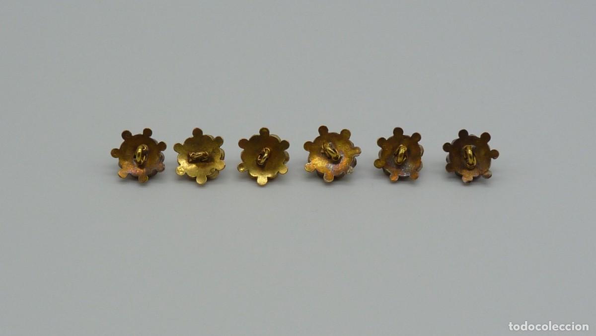 Joyeria: 6 BOTONES MALLORQUINES EN ORO DE 18 KTLS Ca.1900 . - Foto 6
