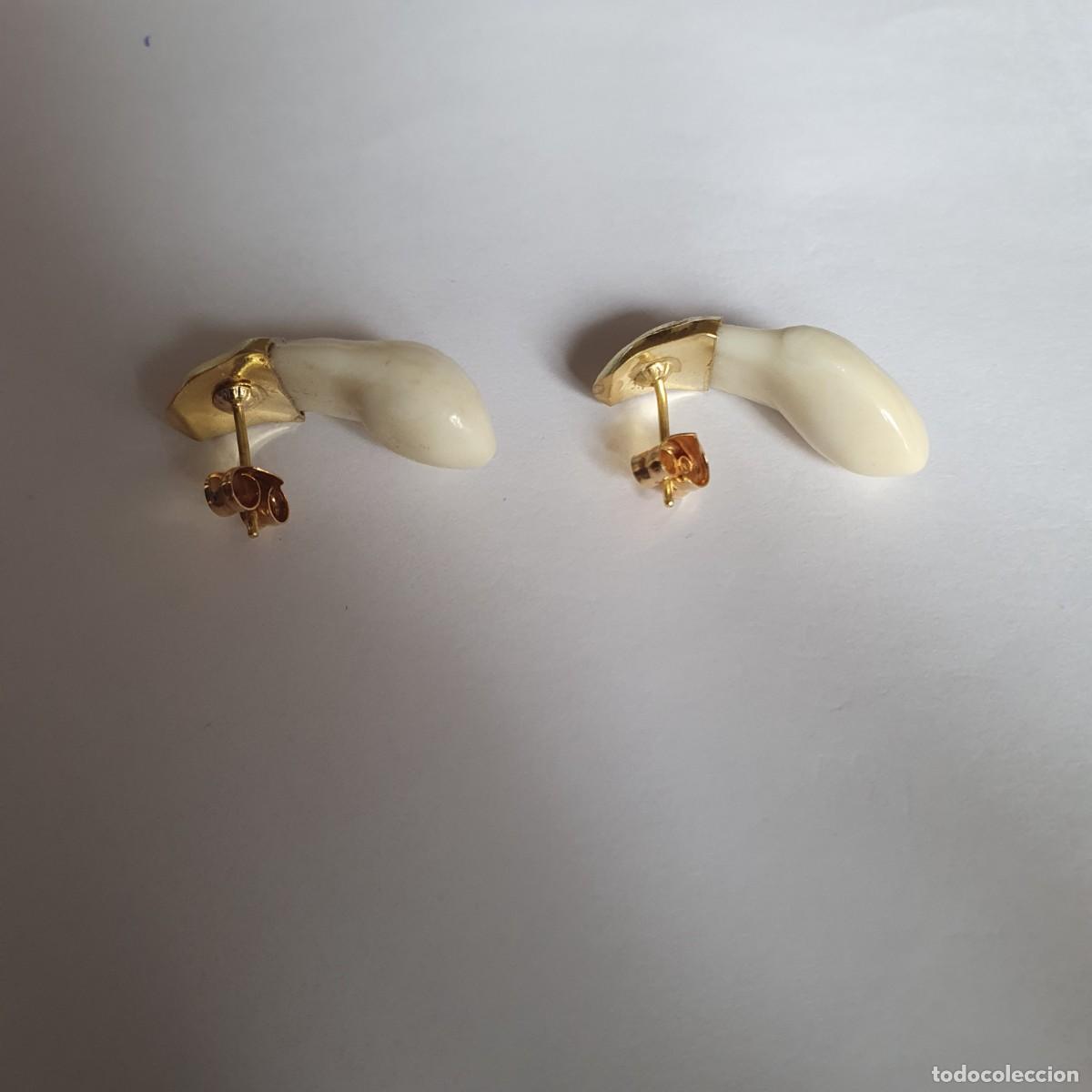 Joyeria: pendientes oro con dientes de ciervo - Foto 2