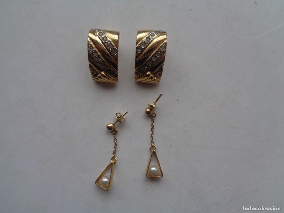 Jewelry: LOTE DE DOS PARES DE PENDIENTES DE BISUTERIA