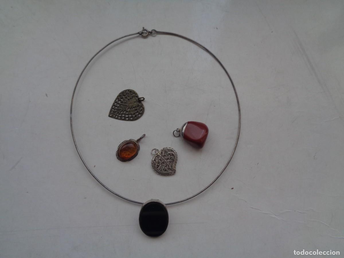 Joyeria: LOTE DE GARGANTILLA DE PLATA CON 5 COLGANTES - Foto 1