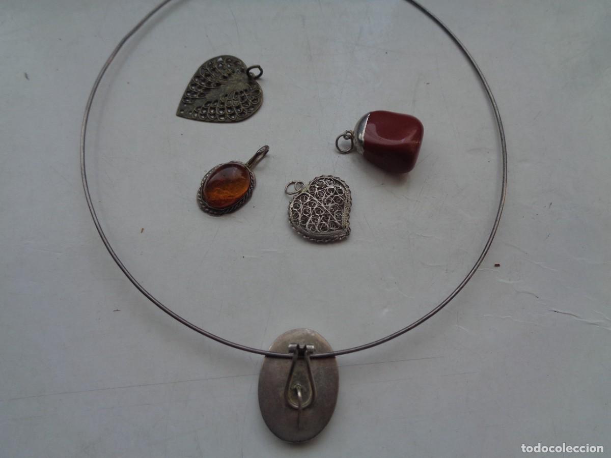 Joyeria: LOTE DE GARGANTILLA DE PLATA CON 5 COLGANTES - Foto 4