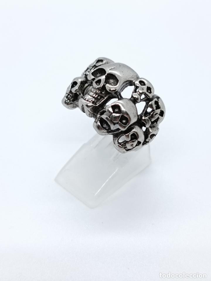 Joyeria: Original anillo con calaveras de di&aacute;metro interno ajustable - Foto 3