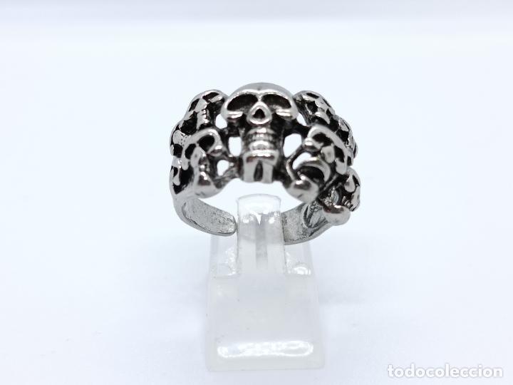 Joyeria: Original anillo con calaveras de di&aacute;metro interno ajustable - Foto 4
