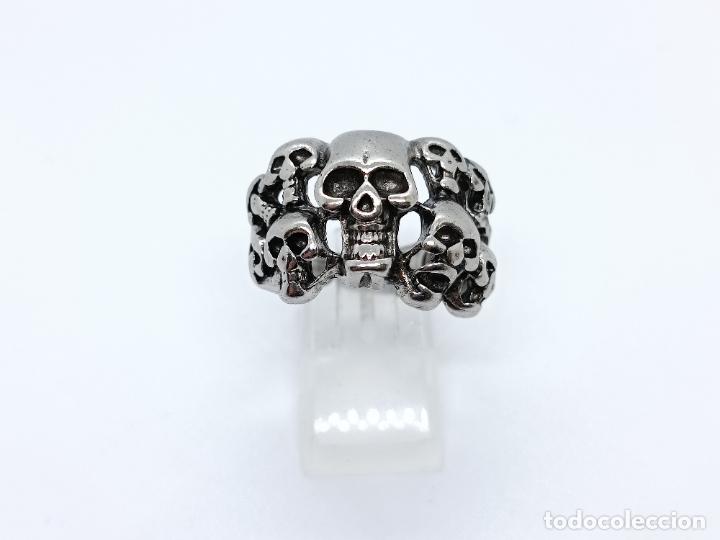 Joyeria: Original anillo con calaveras de di&aacute;metro interno ajustable - Foto 5