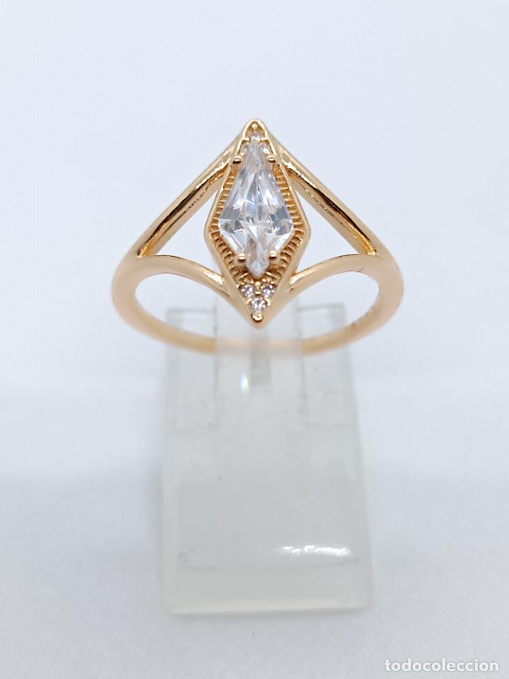 Joyeria: Sofisticado anillo en oro de 14 quilates con cuarzo tallado engastado - Foto 3