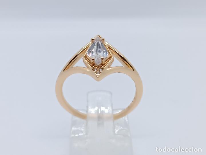 Joyeria: Sofisticado anillo en oro de 14 quilates con cuarzo tallado engastado - Foto 5