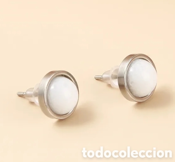 Jewelry: Pendientes de Acero inoxidable y Jade Blanco ENV&Iacute;O GRATIS!!