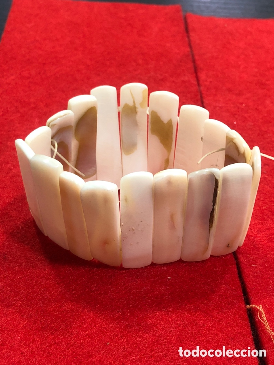 Joyeria: Pulsera de concha blanca, nacar (L64) - Foto 1
