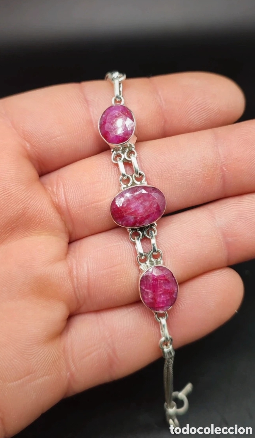 Joyeria: Pulsera de Rub&iacute; y Plata de Ley - Foto 2