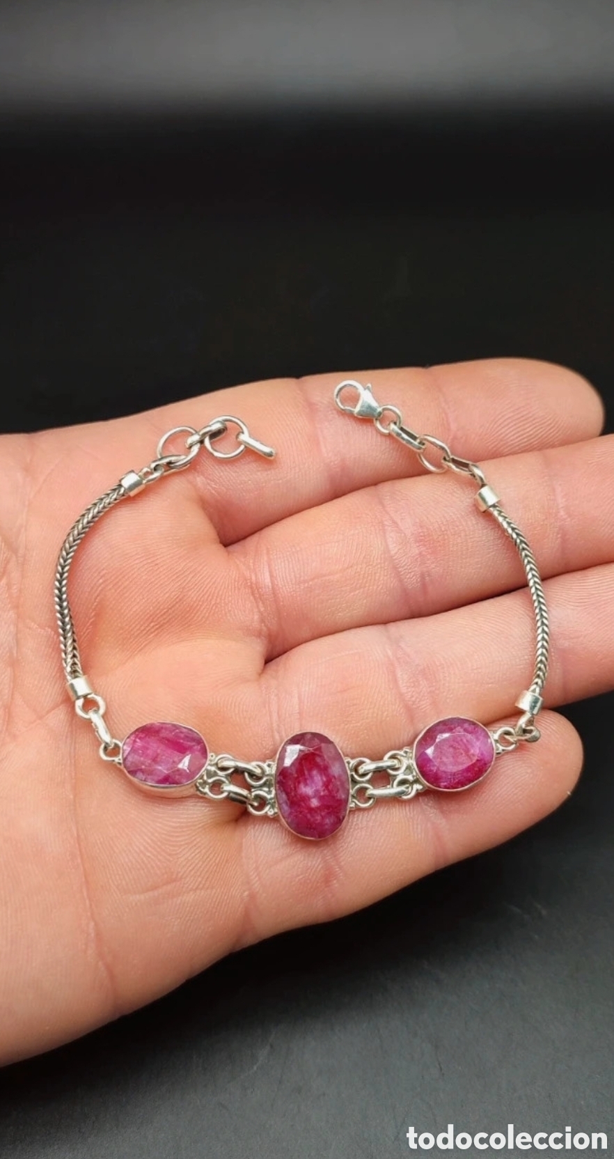 Joyeria: Pulsera de Rub&iacute; y Plata de Ley - Foto 1