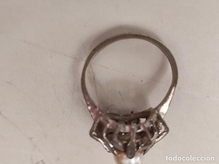 Joyeria: Anillo en Metal Plateado y Perla - Foto 3