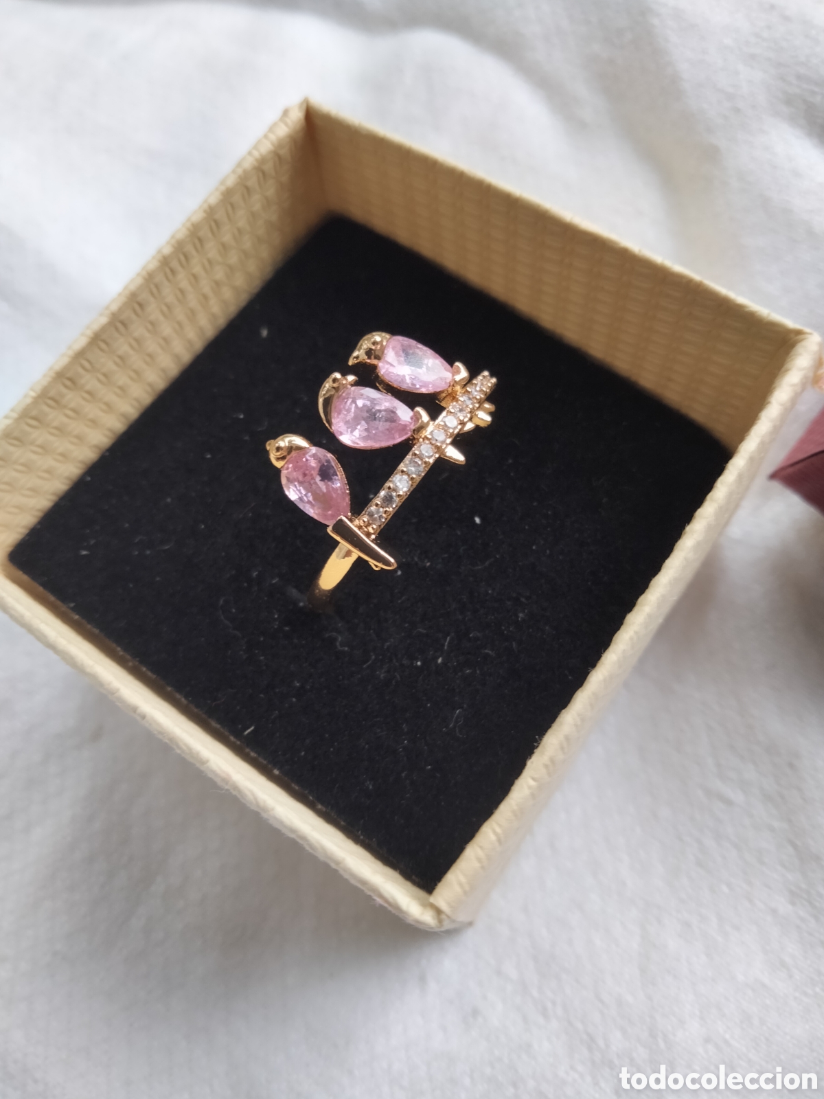 Joyeria: ANILLO CON PAJARO AVE CRISTAL CHECO ROSA - Foto 2