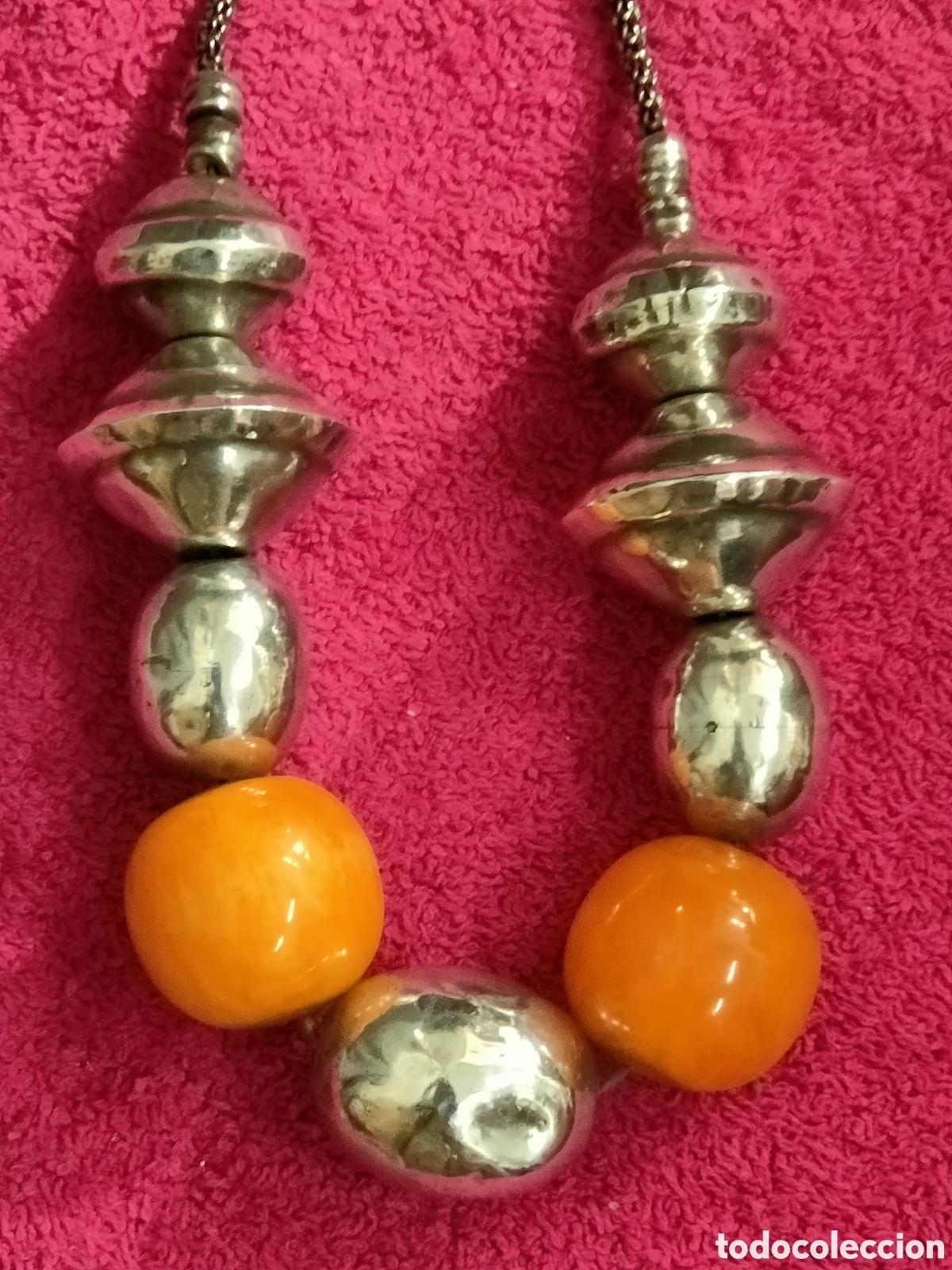 Joyeria: Antiguo collar de plata de ley y baquelita? - Foto 2