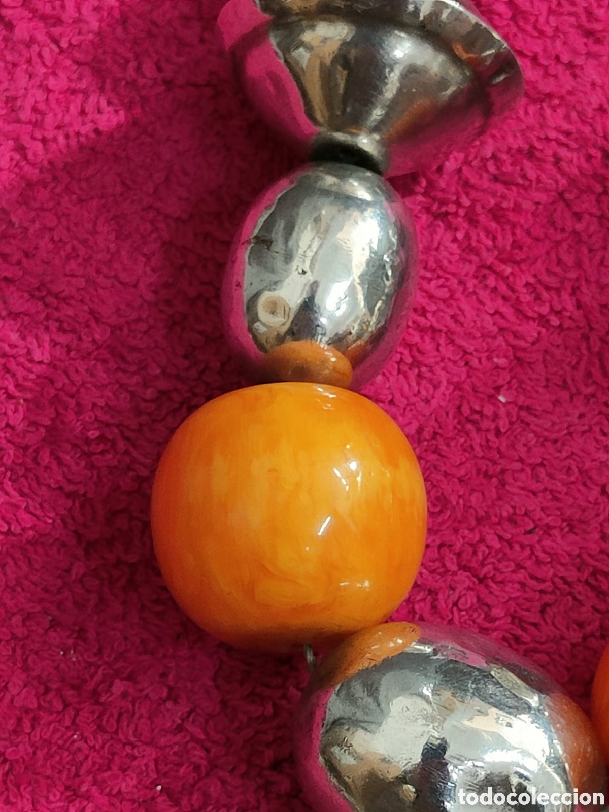 Joyeria: Antiguo collar de plata de ley y baquelita? - Foto 5