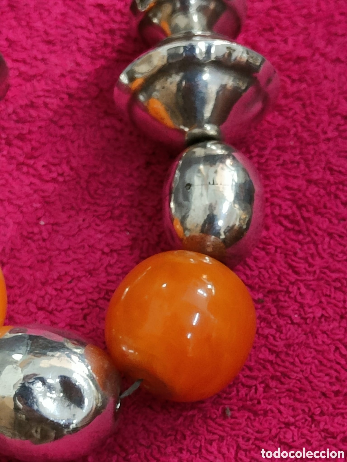 Joyeria: Antiguo collar de plata de ley y baquelita? - Foto 4