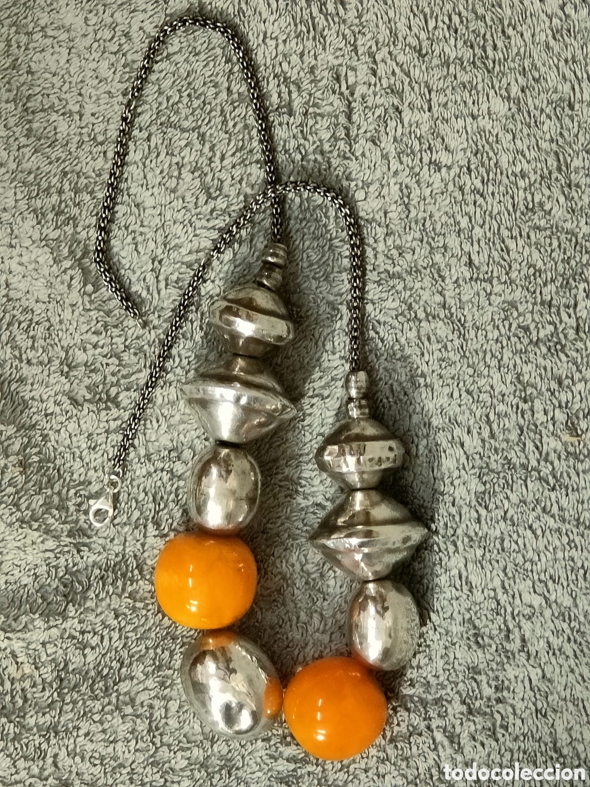 Joyeria: Antiguo collar de plata de ley y baquelita? - Foto 8
