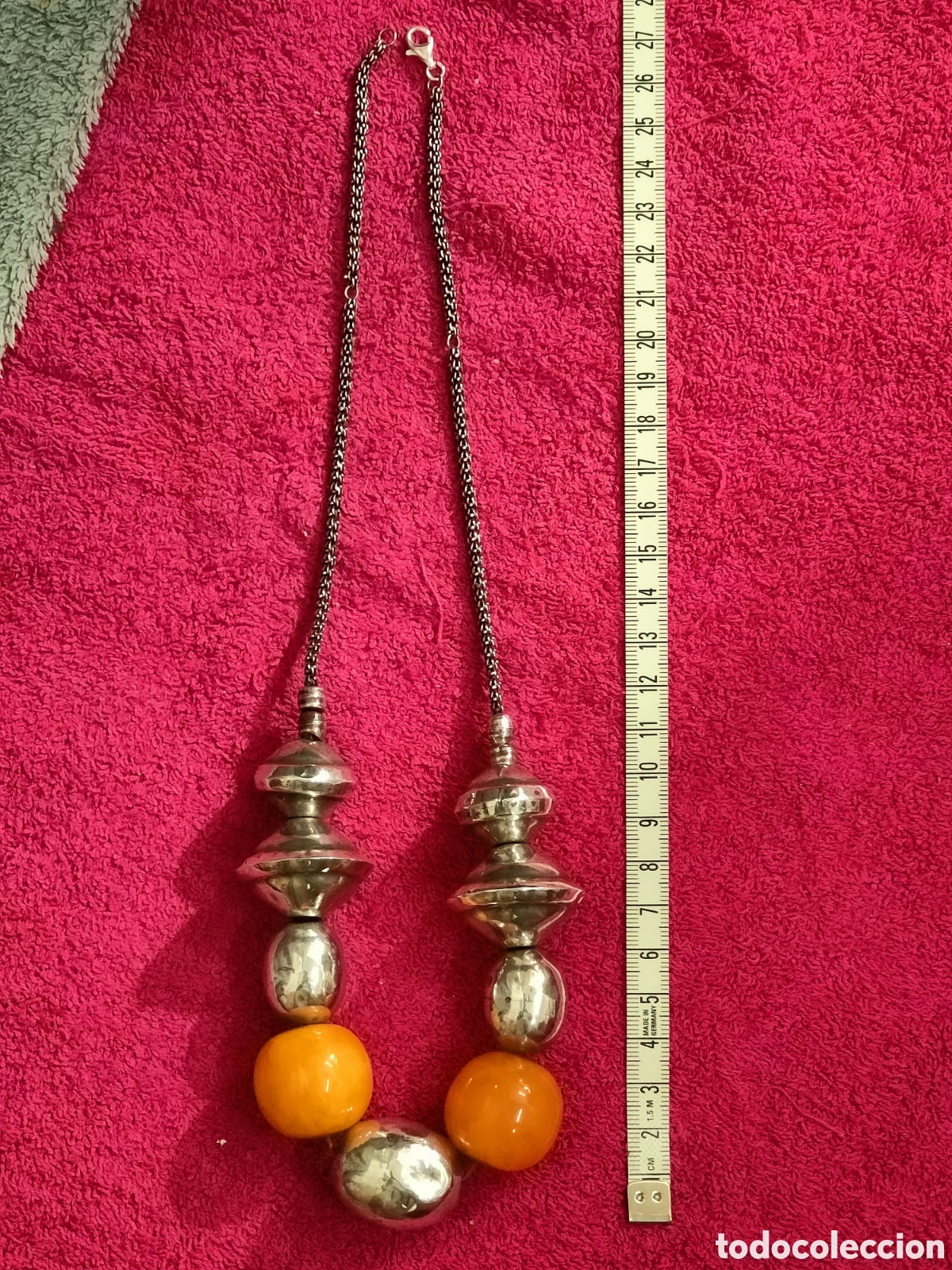 Joyeria: Antiguo collar de plata de ley y baquelita? - Foto 3