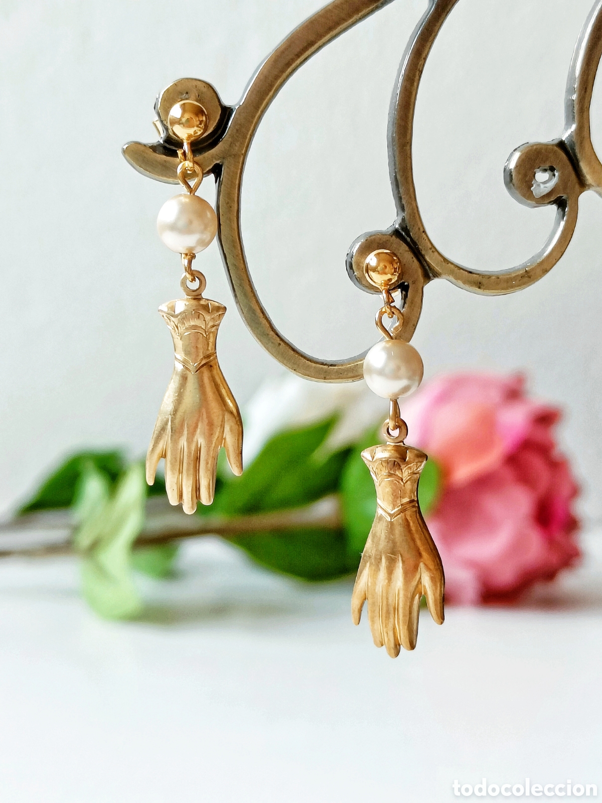 Joyeria: ⌛Pendientes vintage Manitas Victorianas - Foto 2