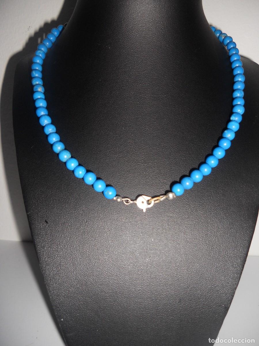 Joyeria: ANTIGUO COLLAR DE PERLAS TURQUESITAS PEQUE&Ntilde;AS - Foto 1