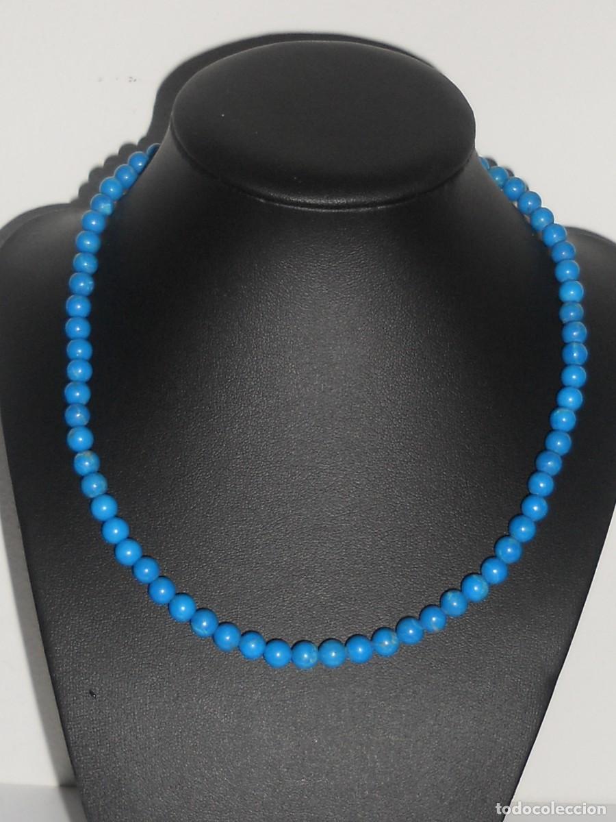 Joyeria: ANTIGUO COLLAR DE PERLAS TURQUESITAS PEQUE&Ntilde;AS - Foto 2