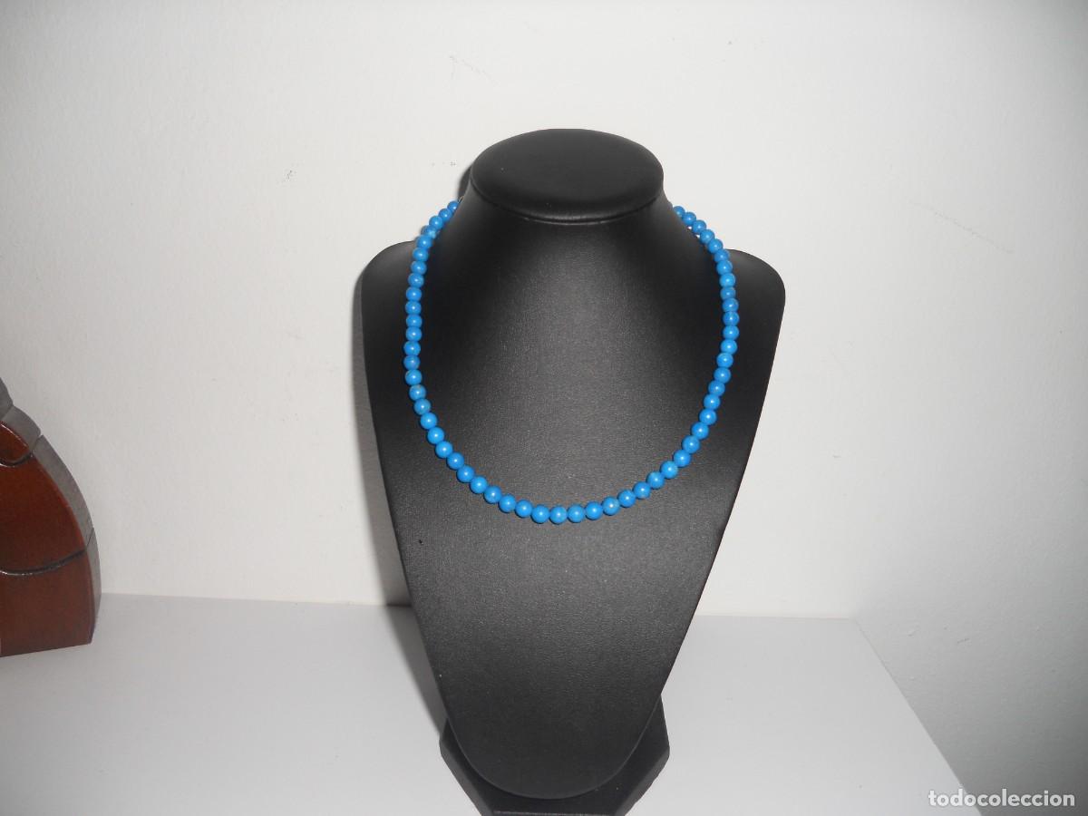 Joyeria: ANTIGUO COLLAR DE PERLAS TURQUESITAS PEQUE&Ntilde;AS - Foto 3