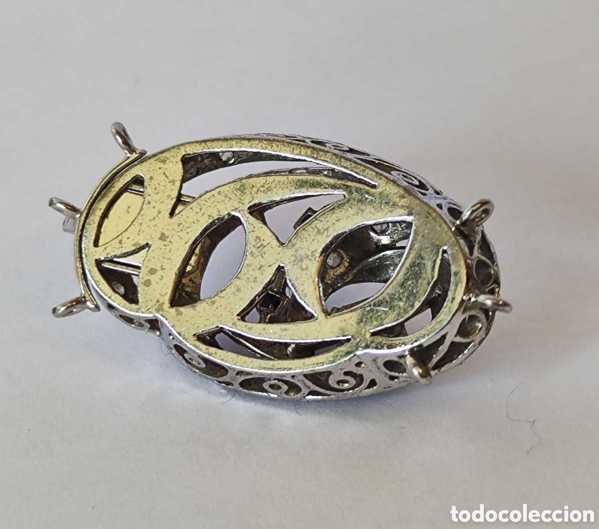 Joyeria: Cierre collar art deco en platino y esmeralda. - Foto 10