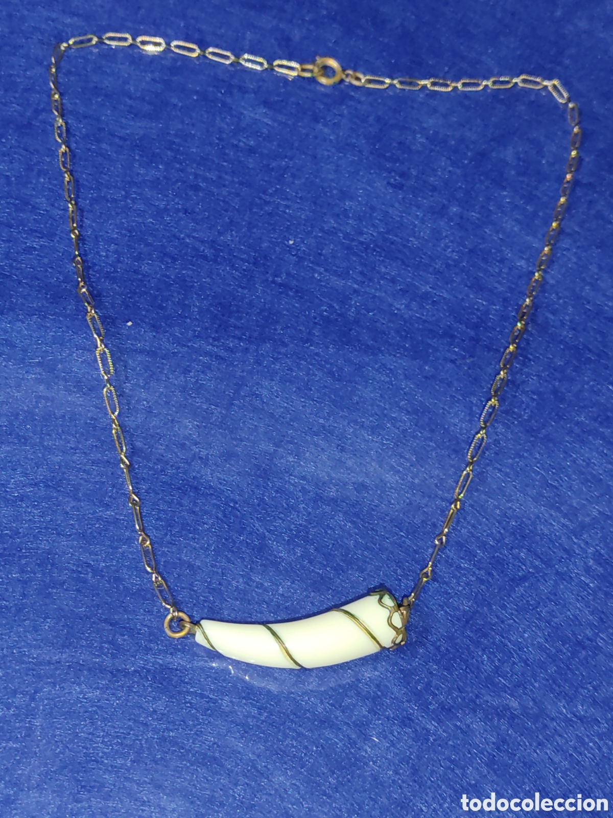 Joyeria: Collar con colmillo de resina, vintage. - Foto 2