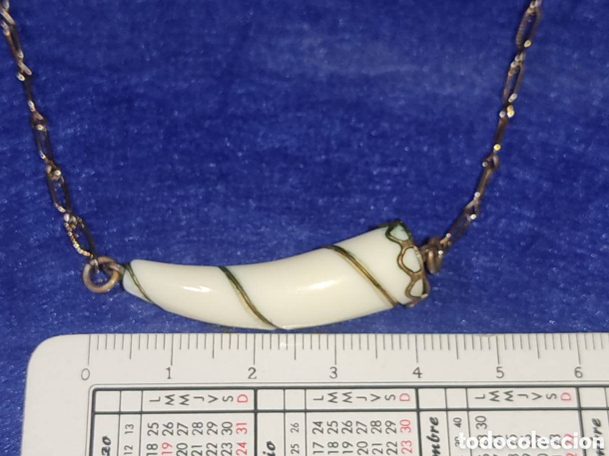 Joyeria: Collar con colmillo de resina, vintage. - Foto 3