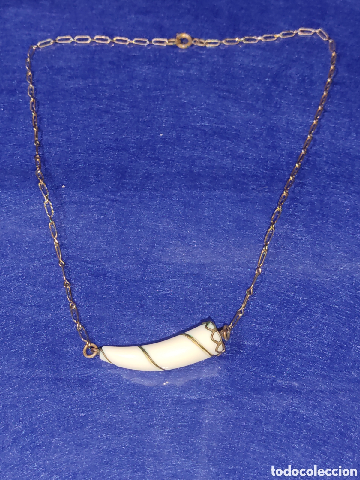 Joyeria: Collar con colmillo de resina, vintage. - Foto 1