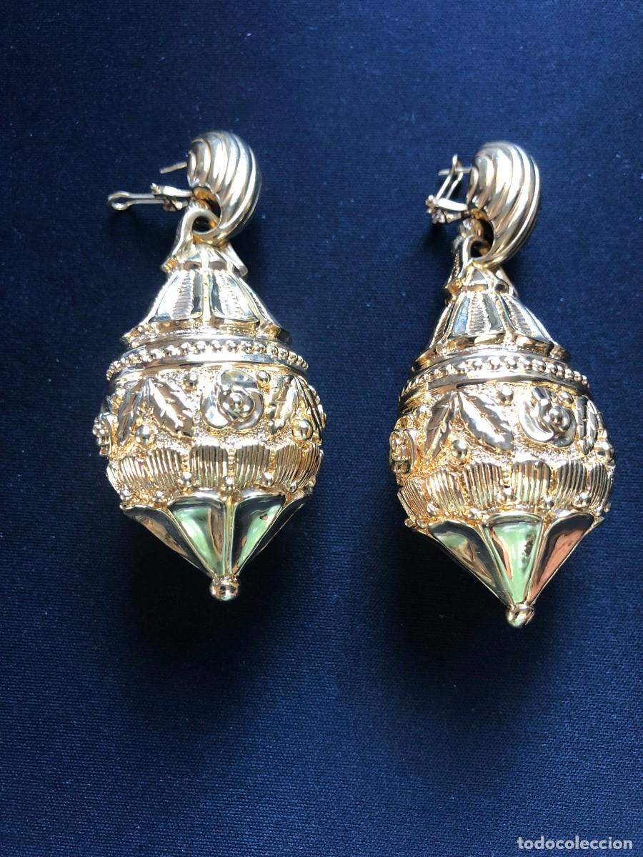 Gioielleria: gigantescos pendientes de oro, 9x4 cms, aderezo de boda judia, precioso dise&ntilde;o