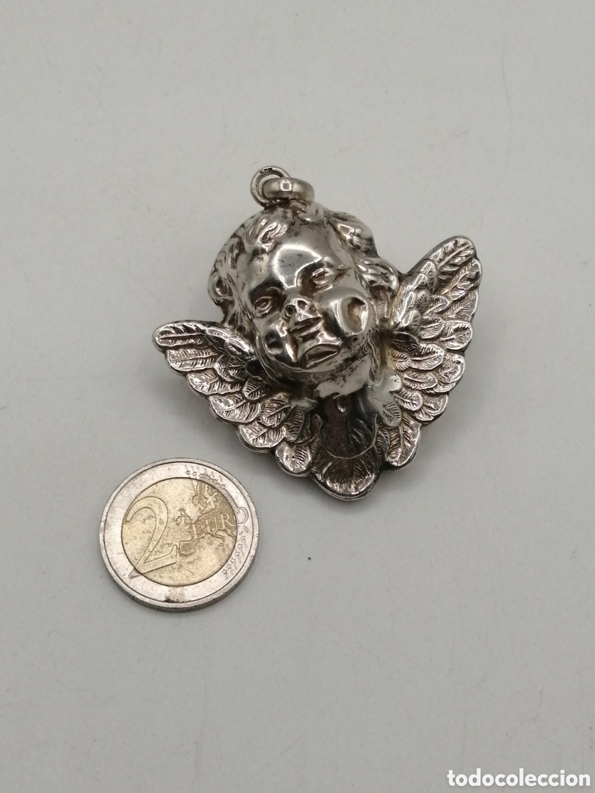 Joyeria: Colgante para cuna. Querub&iacute;n, plata 925mls - Foto 2