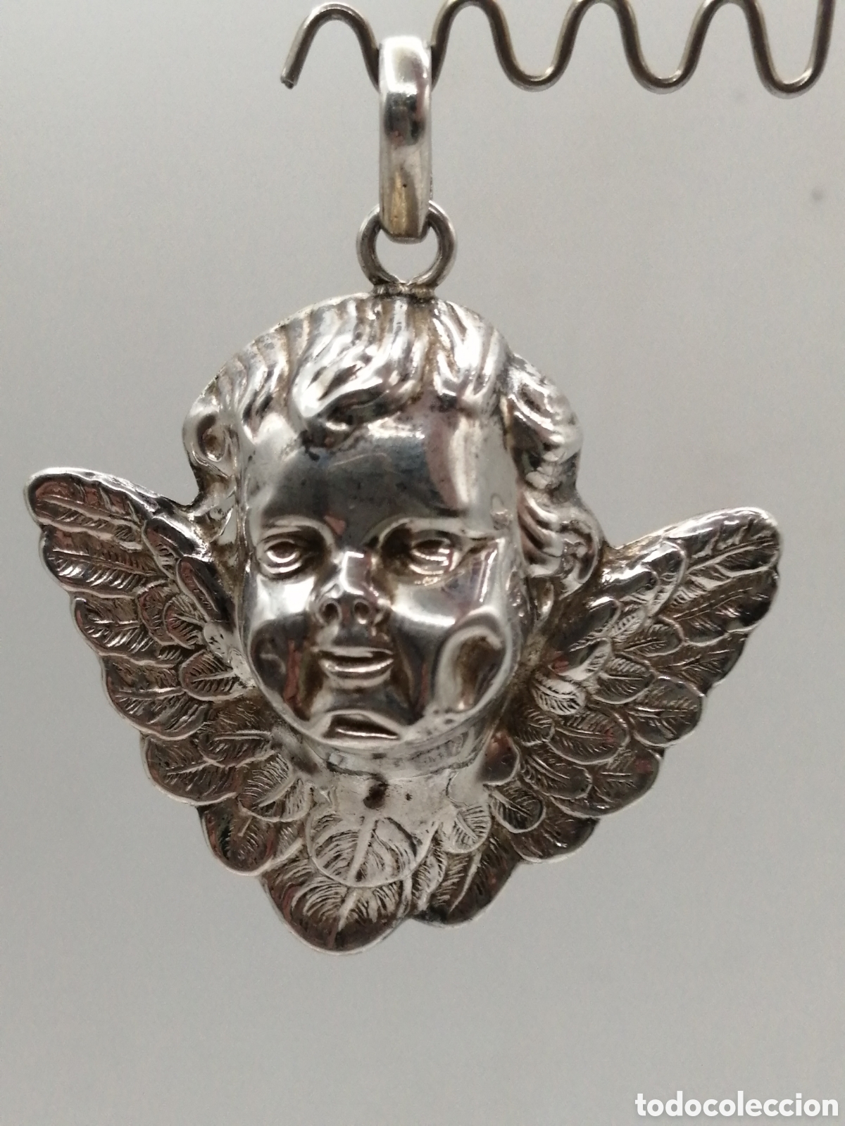 Joyeria: Colgante para cuna. Querub&iacute;n, plata 925mls - Foto 5